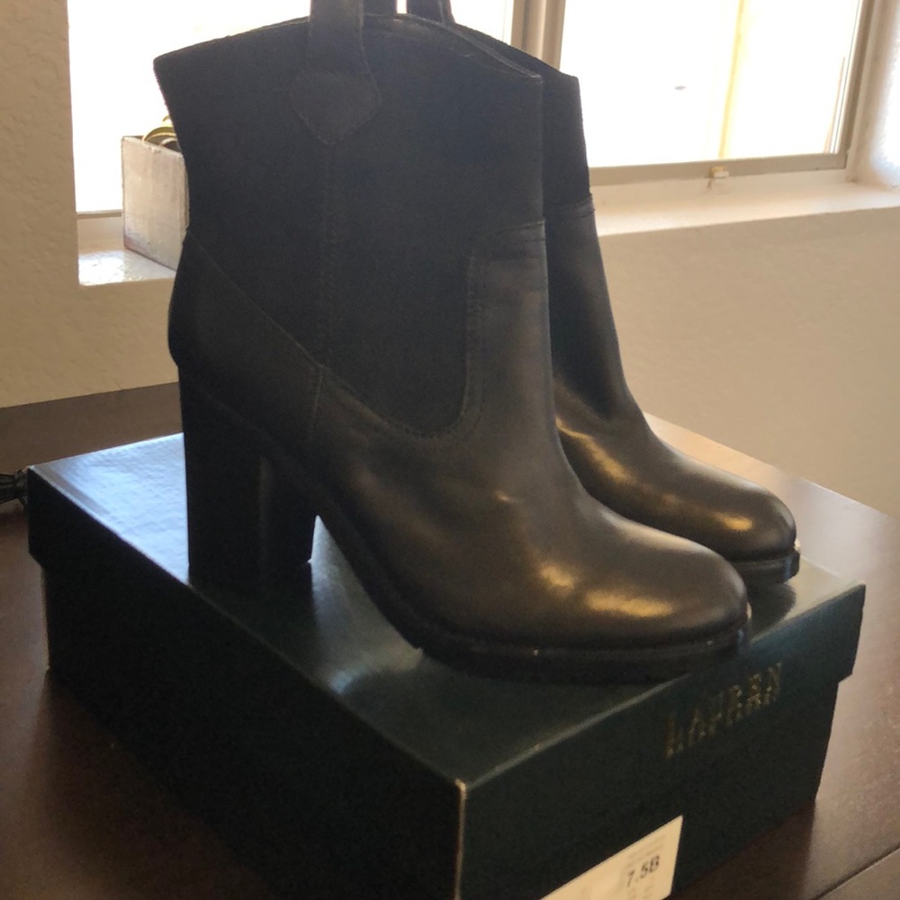 Ralph Lauren Devyn Blk Burnished calf/suede